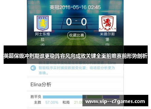 英超保级冲刺期谁更稳阵容风向成败关键全面前瞻赛前形势剖析 英超保级冲刺期谁更稳阵容风向成败关键全面前瞻赛前形势剖析